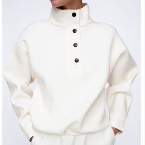 Zara Neoprene Sweatshirt NWT